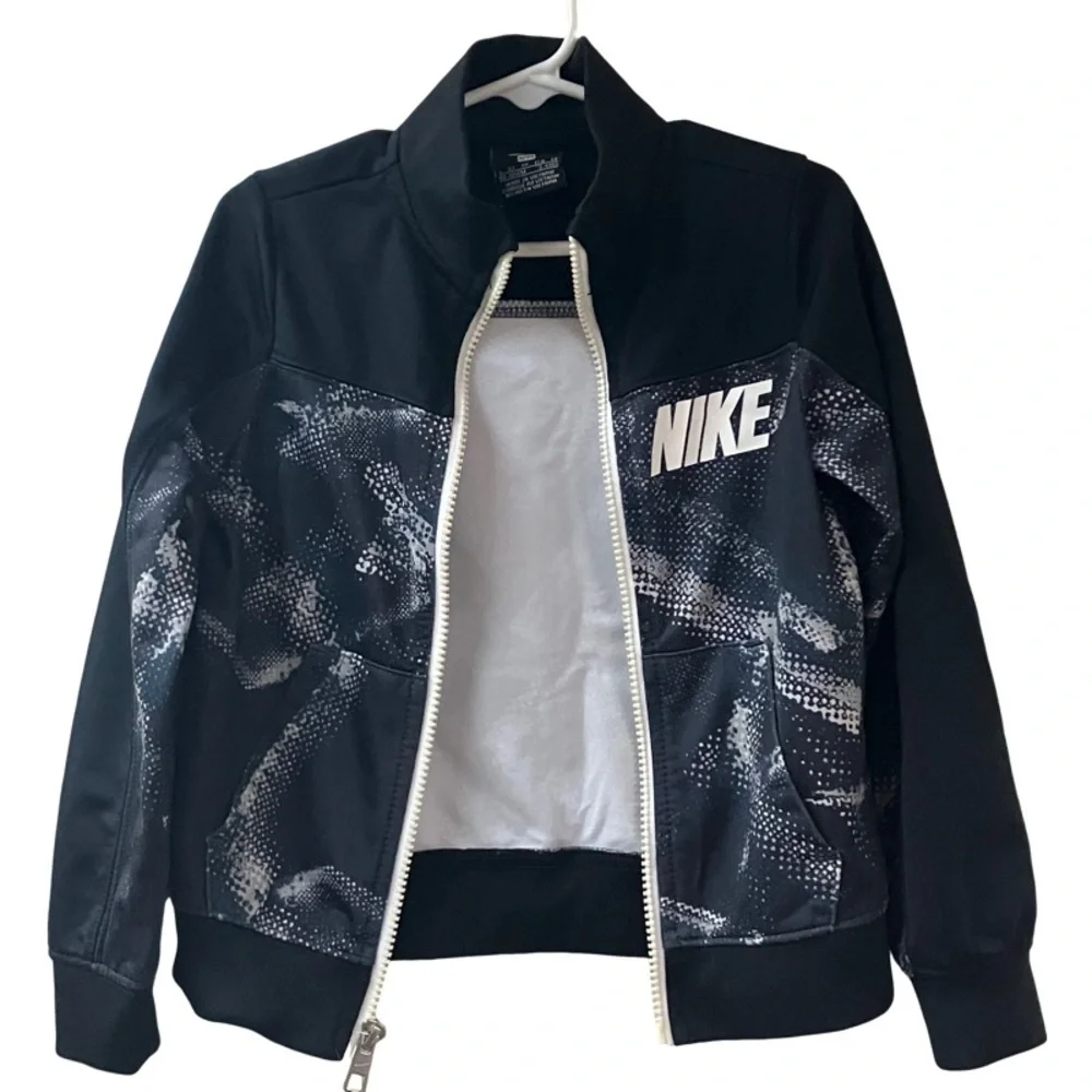 NIKE Boys Track Full Zip LOGO Jacket SZ 4 (X-Small) Pockets Multicolored Spring